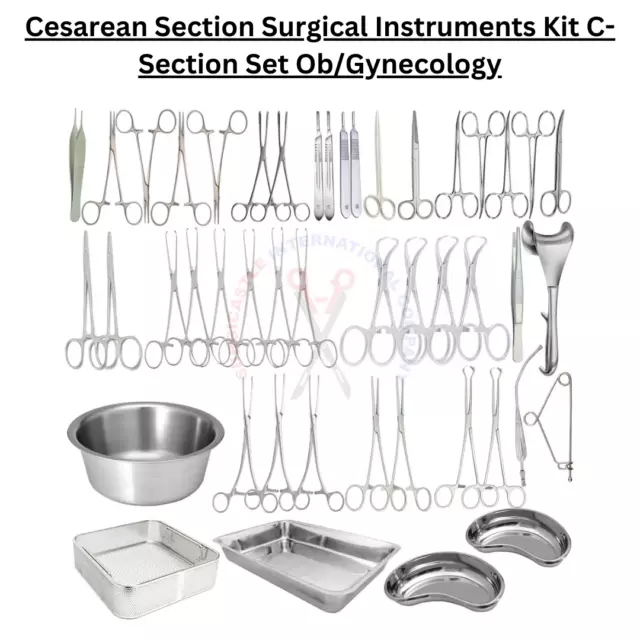 48 pcs Cesarean Section Surgical Instruments Kit C- Section Set Ob/Gynecology