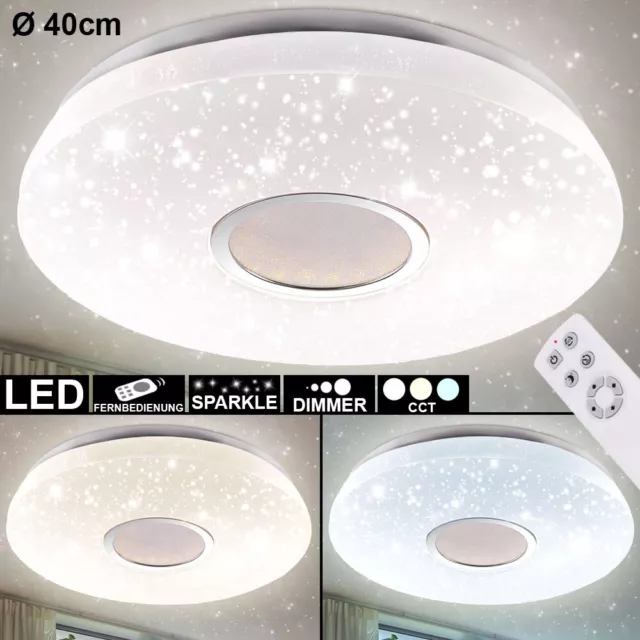 LED 22 W Deckenleuchte Durchmesser 40 cm Fernbedienung Dimmer Sterne Effekt  CCT EUR 81,90 - PicClick DE