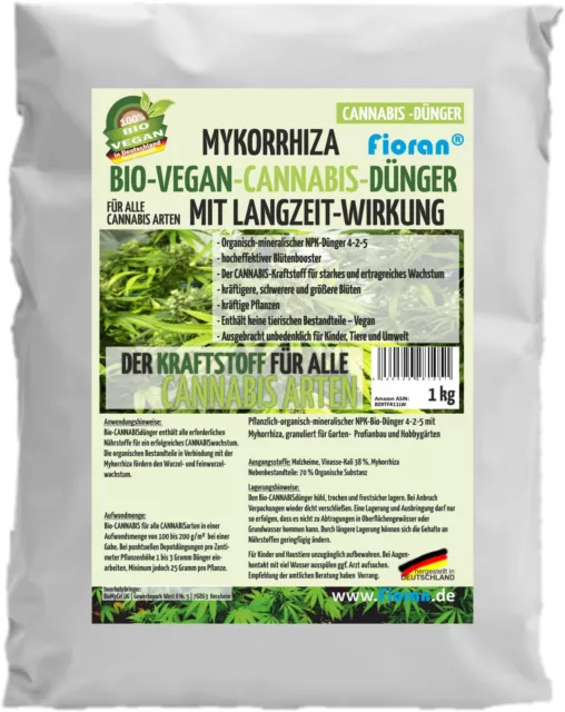 Fioran Bio Hanf- Cannabispflanze 1 5 15kg Mykorrhiza Bio Vegan Dünger Grow Langz