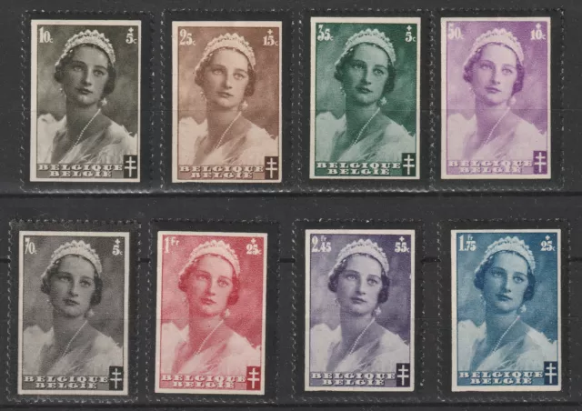 BELGIQUE  411 à 418 ** MNH Reine Astrid de Suède série complète 1930 (CV 25 €)