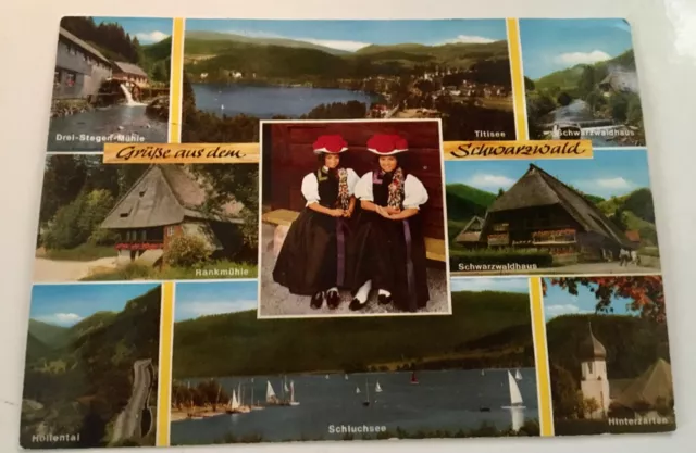 Vintage Postcard Black Forest Germany "Grüße aus dem Schwarzwald" Multi-view