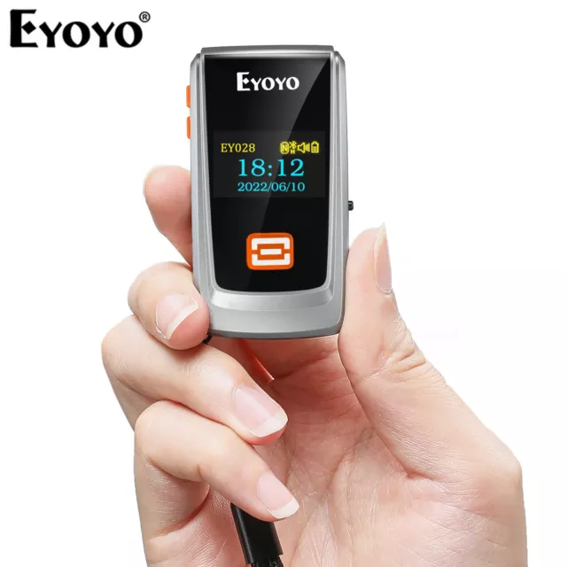 Eyoyo Mini 2D QR Barcode Scanner Wireless Bluetooth Reader for Library Inventory