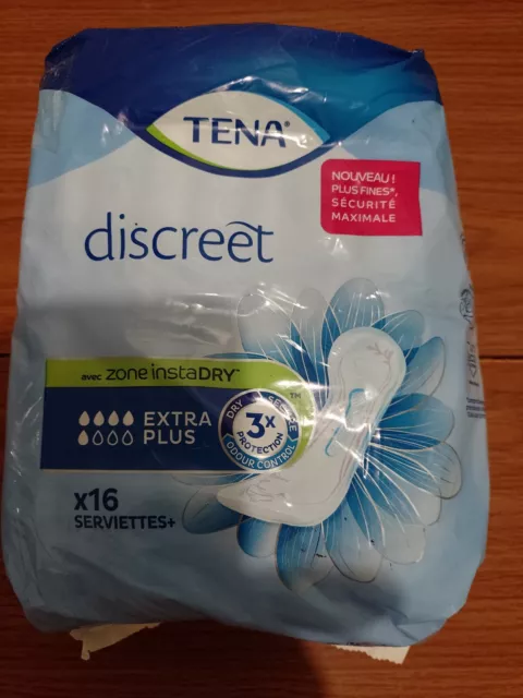 TENA discreet 16 serviettes hygièniques extra plus et 20 serviettes mini