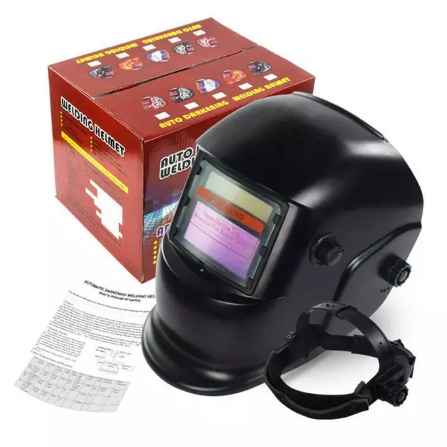 Auto Darkening Welding Helmet Mask Welders Grinding Function Solar Power Black