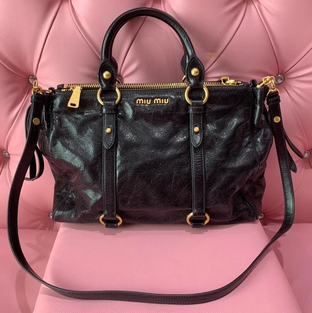 ☆美品・保存袋付☆Miu Miu VITELLO SHINE 2way バッグ miumiu VITELLO SHINE archive 2way bag MIU MIU VITELLO Shine