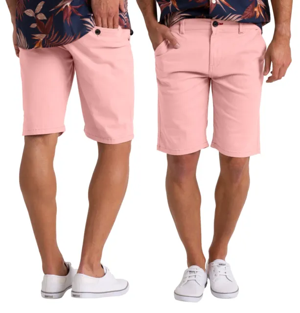 Dehnbare Chinoshorts für Herren schmale Passform Freizeit Baumwolle Sommer Komfort neu mit Etikett halbe Hose 2