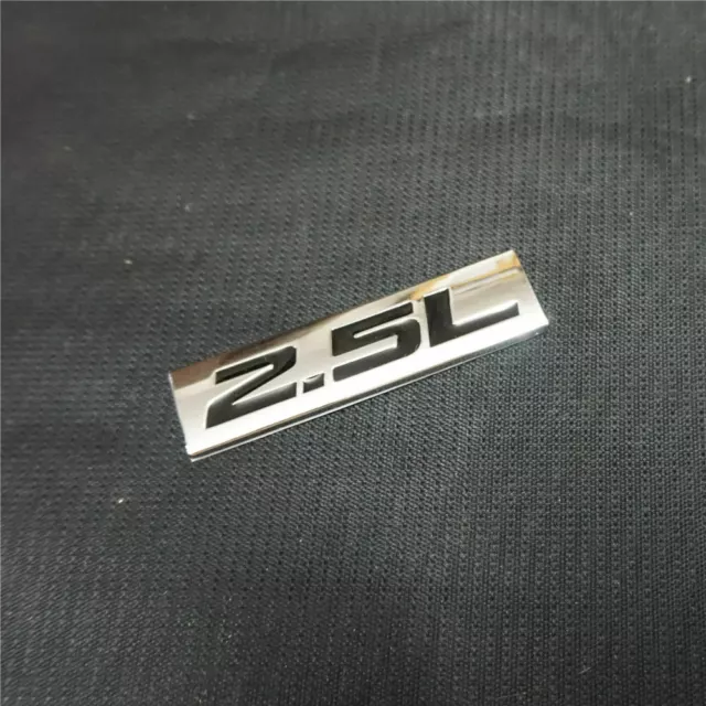 1x Chrome 2.5L Black Metal Emblem Decal Sticker Badge suv Engine Car Racing Auto