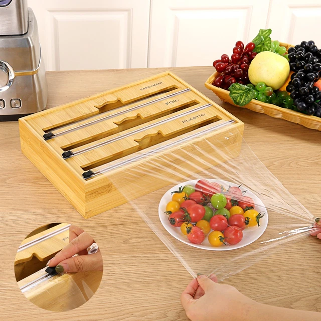 Folienspender Für Küche - Wandmontage Mit Cutter Für Frischhaltefolie & Alufolie