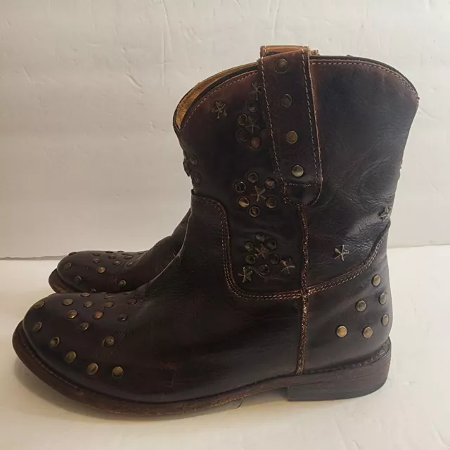 Bed Stu Women's Cobbler Series US 8 Brown Leather Distressed Studded Boots