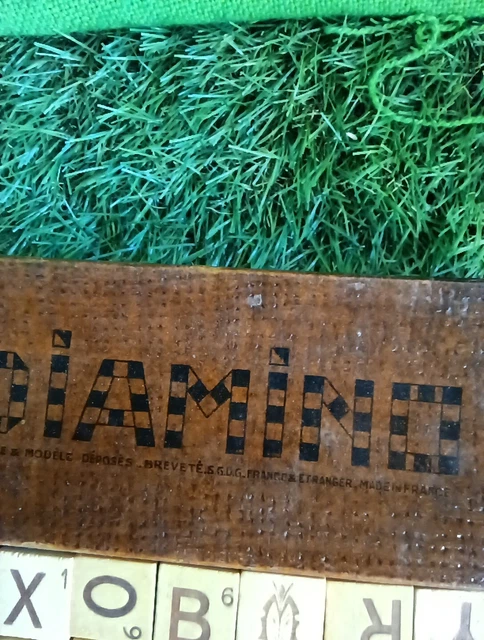 ANCIEN PETIT JEU de DIAMINO en bois, boite jaune, complet, ann?�es 50 EUR 15,00 - PicClick FR
