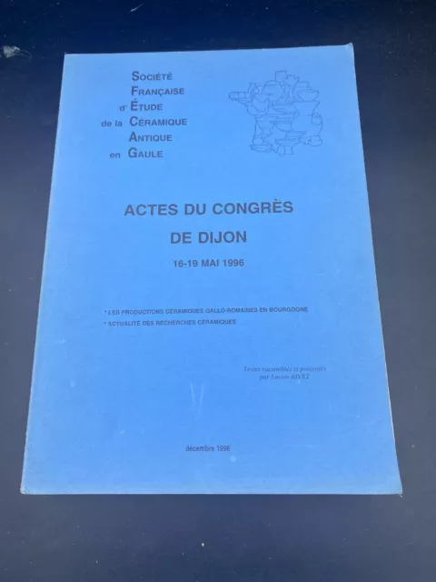 SFECAG - Actes du congrès de Dijon mai 1996 - étude céramique antique Gaule