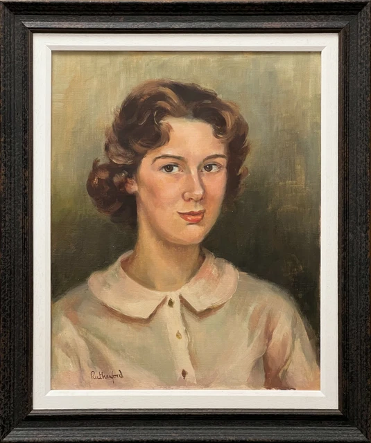 Enrique Rutherford Retrato de Una Dama Medio Siglo Pintura Arte Lowry 1903-1985