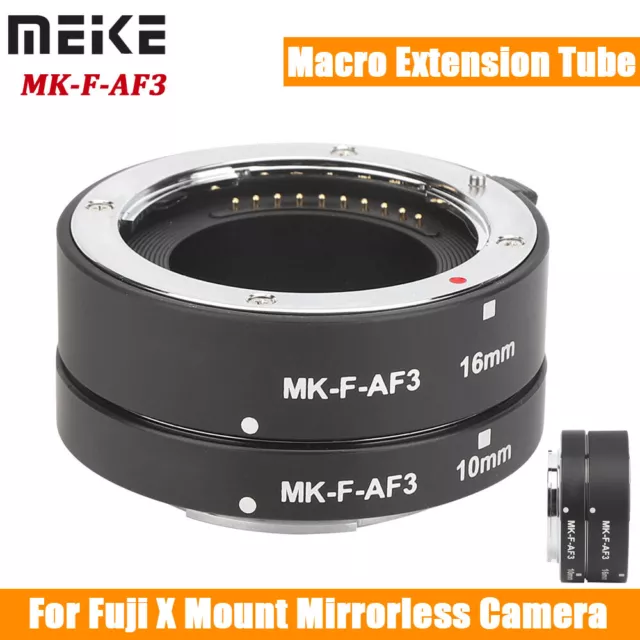 Meike MK-F-AF3 Macro Extension Tube Lens Ring for Fuji X Mount Mirrorless Camera