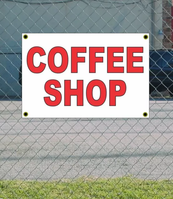 2x3 COFFEE SHOP Red & White Banner Sign NEW Discount Size & Price FREE SHIP