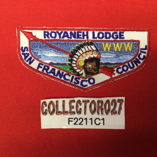 Boy Scout OA Royaneh Lodge 282 F1 FF First Flap Order Of The Arrow Flap Patch