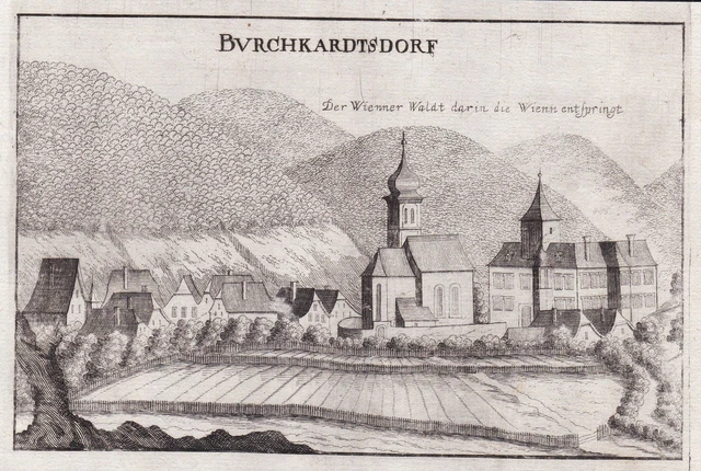 Purkersdorf St Pölten Bassa Austria Incisione Stampa Antica Vischer 1672