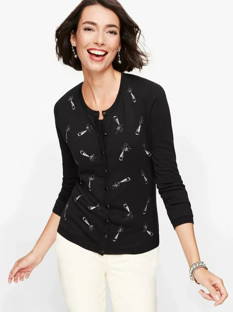 Neu Talbots Damen Pullover Strickjacke 022 01 00 334416 76 53454836 Schwarz Pxl