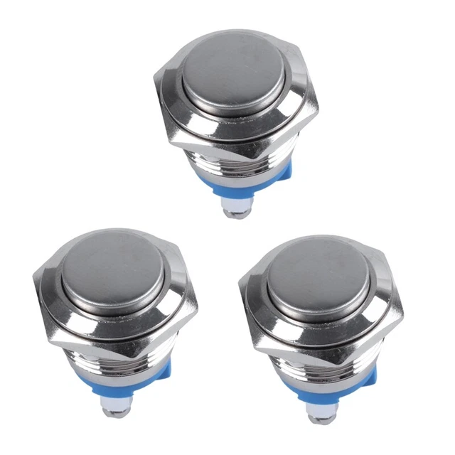 3 x 16 mm altezza rotondo metallo attuale pulsante interruttore R4J7