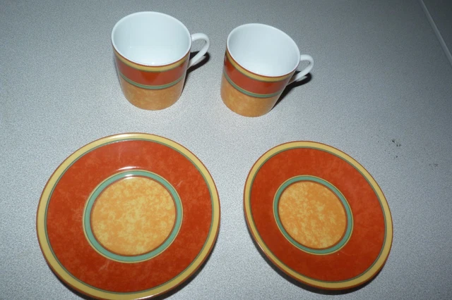 2 Coffee Cups and 2 Sub Cups - Terra Nova - LAURE JAPY 2 Coffee Cups and 2 Sub Cups - Terra Nova - LAURE JAPY