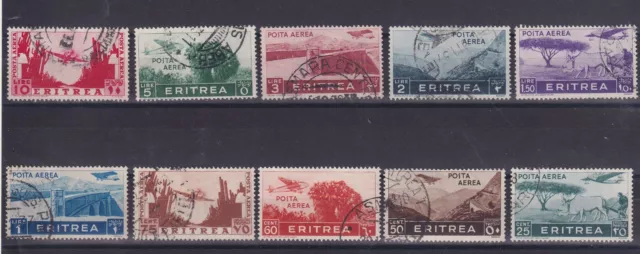 Colonie italiane Eritrea 1936 Soggetti africani PA serie cpl. usata (Cod.6328)