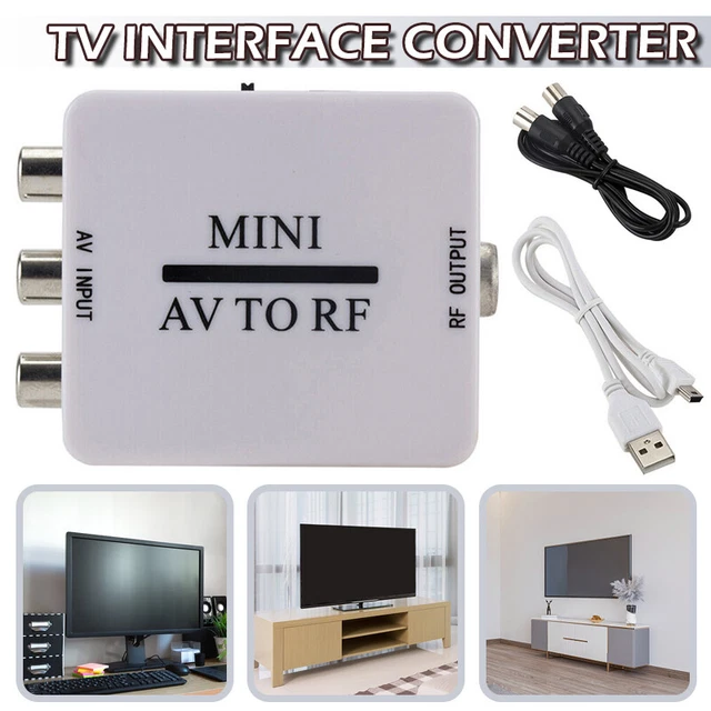RCA/Composite A/V To RF/Coax/Coaxial Converter RF Modulator AV 2 COAX Adapter l.