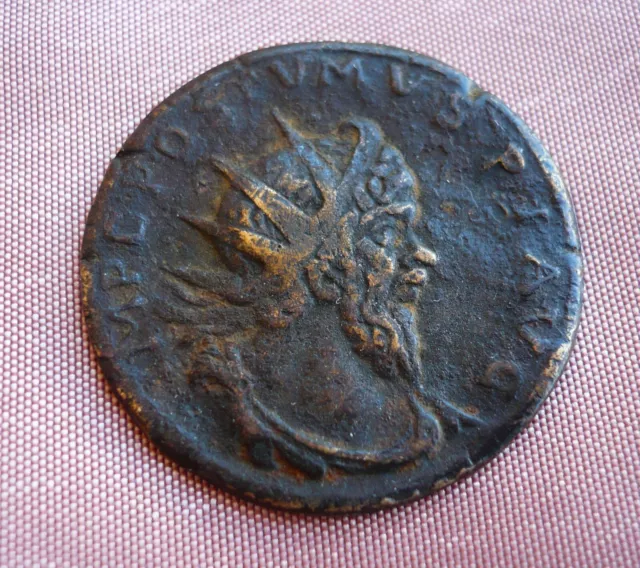 Sesterzio medaglia antica originale moneta Romana Imperatore romano POSTUMO