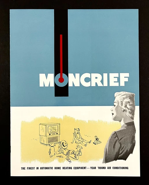 1950s Moncrief Automatic Home Heating Air Conditioning Equipment Vintage Catalog