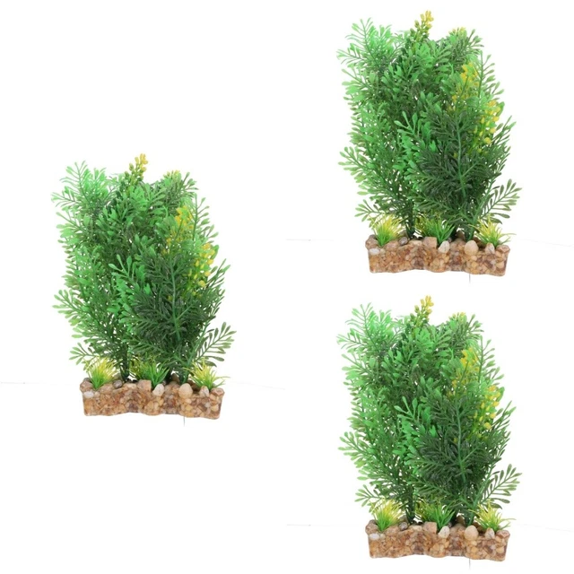 3 stücke Fischbehälter Landschaft Gras Kunststoff Pflanze Dekor Künstliches Gras