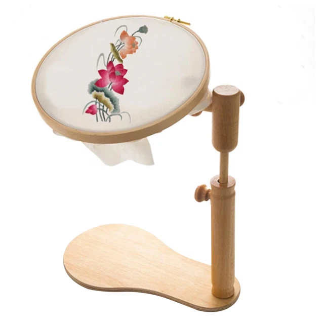 CROSS STITCH RACK Desktop Embroidery Lap Stand Wood Holder Frame Hoop