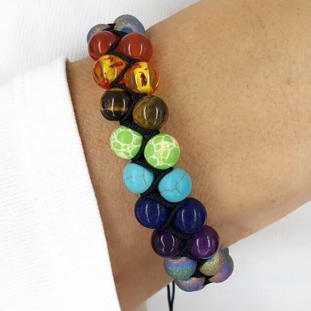 7 Chakra Bracelet Crystal Jewellery Healing Stones Balance Reduce Anxiety Stress