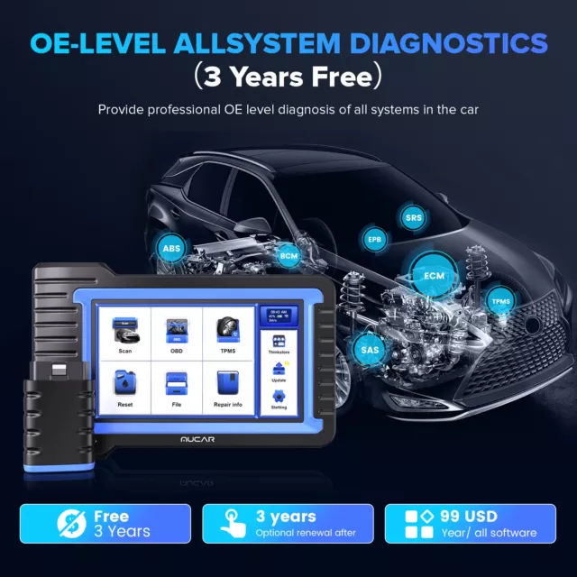 MUCAR VO7 Car Diagnostic Scanner Tool OBD2 Full System Bidirectional ECU Coding 2