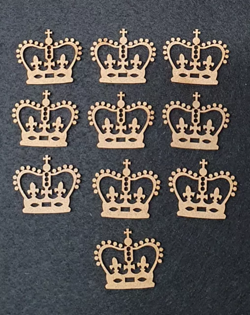 Wooden Mdf Shapes King Queen Crown Coronation Ornament Laser Cut Embellishment