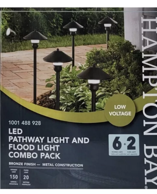 Hampton Bay Outdoor LED Path Light and Flood Light Kit 8-PACK - Fast Shipping!!!