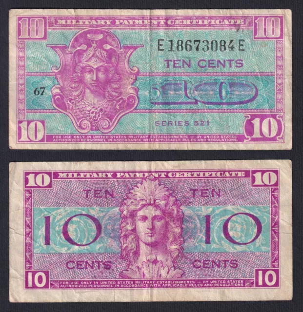 United States Military Paiement 10 Cents 1954 P M30a BB / VF C-D1