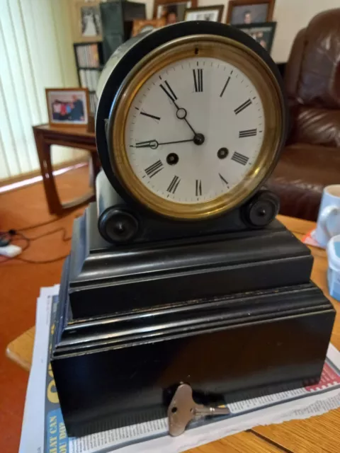 French Brocot Slate Mantle Clock