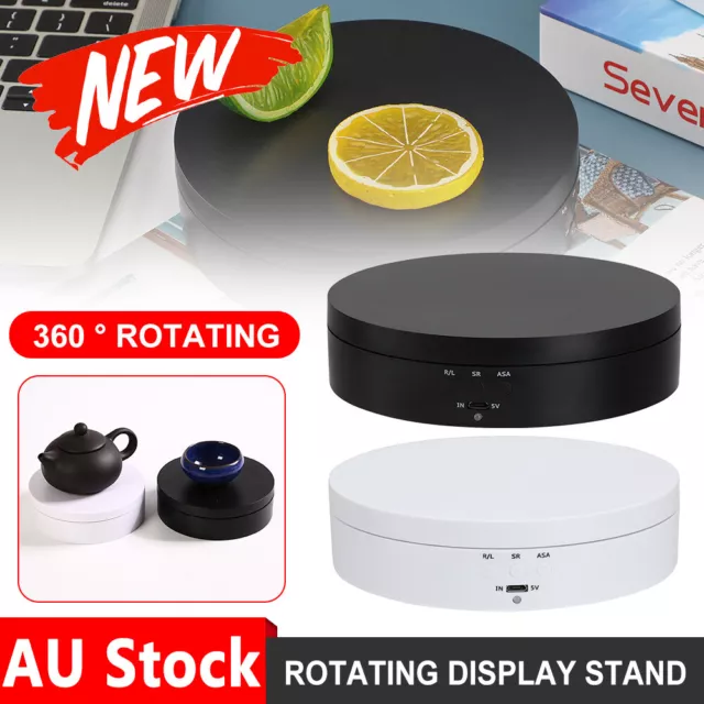 USB Electric Turntable Rotating Display Stand Jewelry Photography Holder Shows