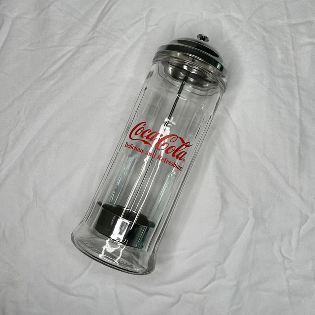 VINTAGE COCA COLA Glass Straw Dispenser Holder 1992 20.00 PicClick