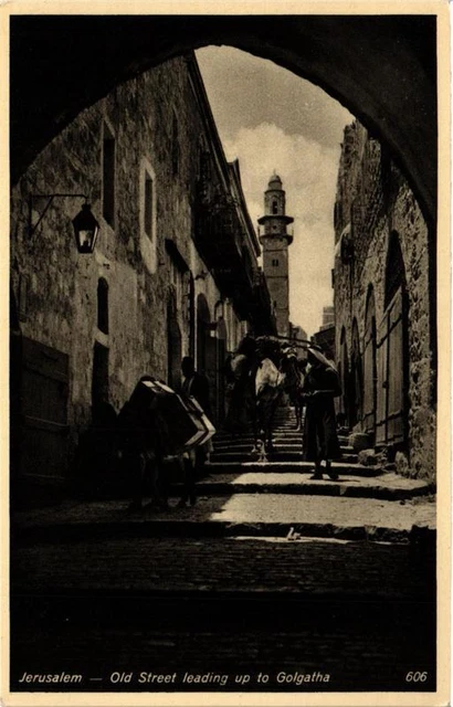 CPA AK JERUSALEM Old street Leading up to Golgatha ISRAEL (752032)