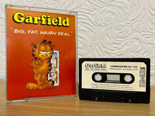 Edge Garfield Big Fat Hairy Deal Vintage Commodore 64 Kassette - vollständig getestet..!
