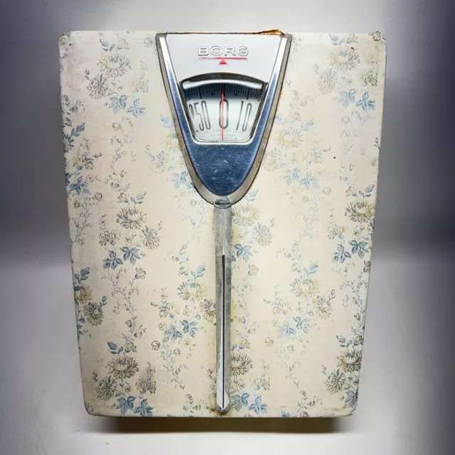 Vintage Borg Bathroom Scale 1950s 60s Floral Print WORKS Perfectly Retro