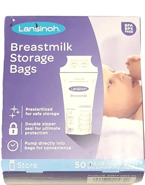 Lansinoh Breastmilk Storage Bags, 50 Count BPA BPS Free New Sealed