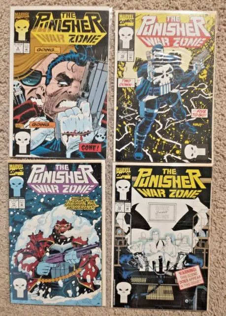 THE PUNISHER WAR ZONE Comic Book Lot of 14, #1 - #12 Marvel 1992 Boarded Bagged 3