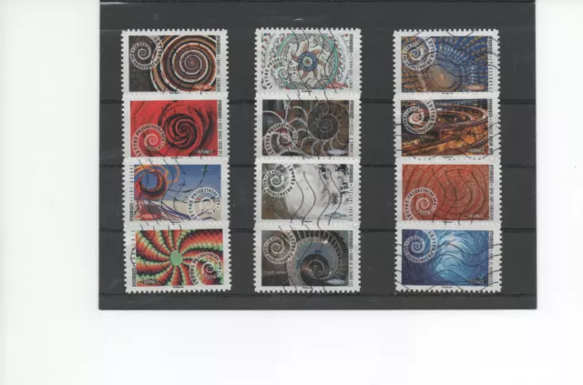 Frankreich 2014 Die Dynamic Komplette Serien Von 12 Gestempelte Briefmarken