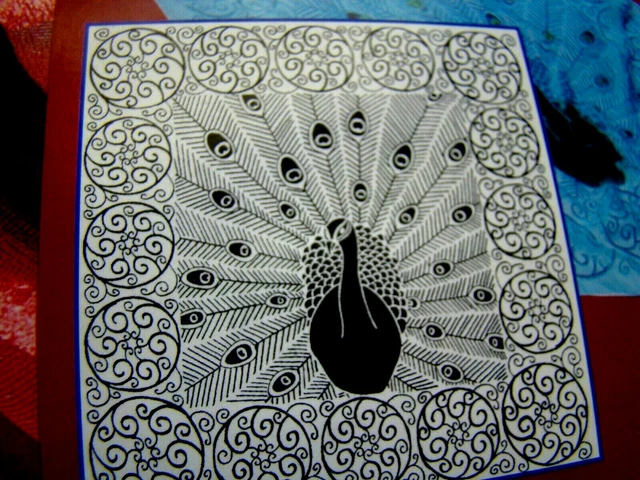 N.o 25Arty's Couture Collection seda/terciopelo para pintar 90x90 cm bufanda pavo real