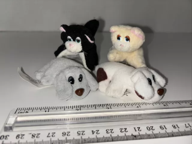 Pound Puppy Puppies Purries 3" Mini Kitten Cat Plush 1995-97 Vtg Galoob Lot of 4