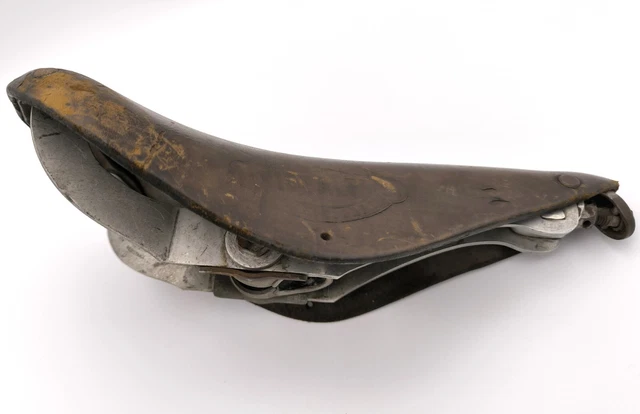 Ancienne Selle De Vélo De Course En Cuir Idéale Tb51