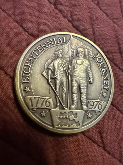 1976 USA American FREEDOM TRAIN Steam BICENTENNIAL Revolution Old Medal i95283