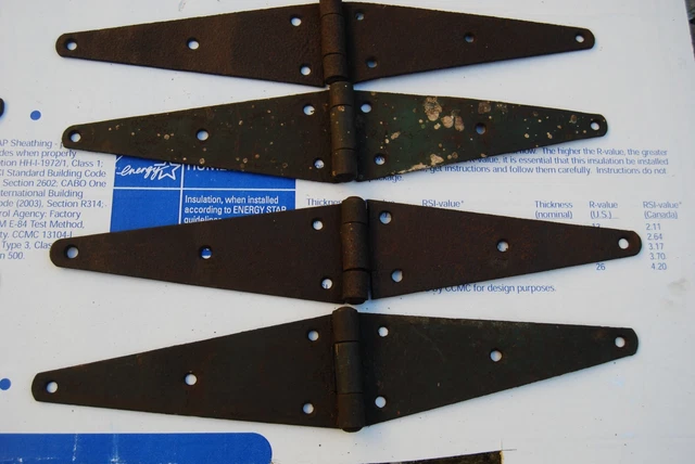 Lot of Old Large Rusty Barn Door Shed Strap Hinges - 5 full, 2 1/2 hinges 4