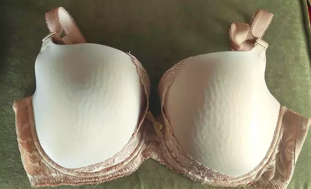 DEBENHAMS GORGEOUS 36G Nude Taupe Plunge Padded Smoothing T Shirt Bra  £15.00 - PicClick UK