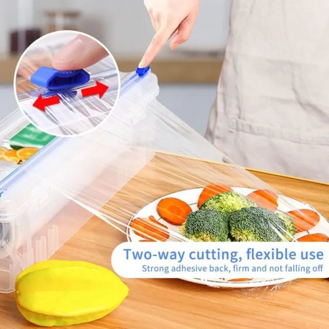 6pcs Plastic Adhesive Sliding Food Wrap Slicer Cling Film Cutter  Kitchen